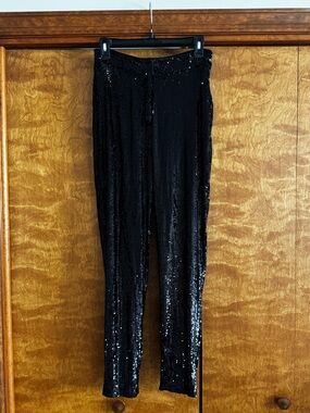 Express Black Sequin Pants Size Small